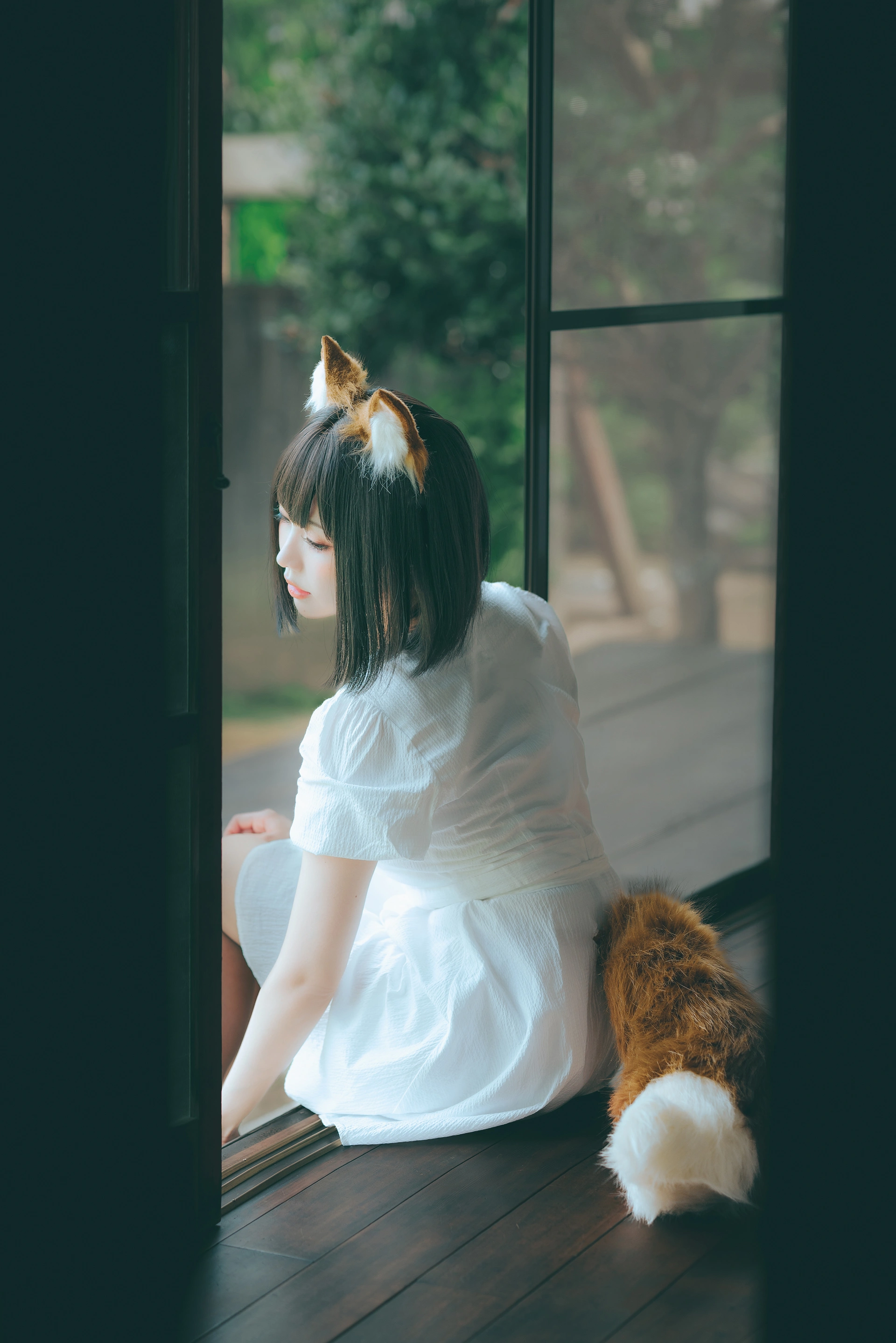 ElyEE子 - NO.116【寫真7月訂閱】B- Dongitsune ~White dress白洋裝狐少女 0